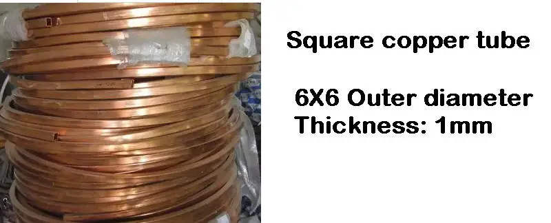 1M square copper tube Red Copper coil 6x6 8x8 10x10 square Copper tube copper pipe