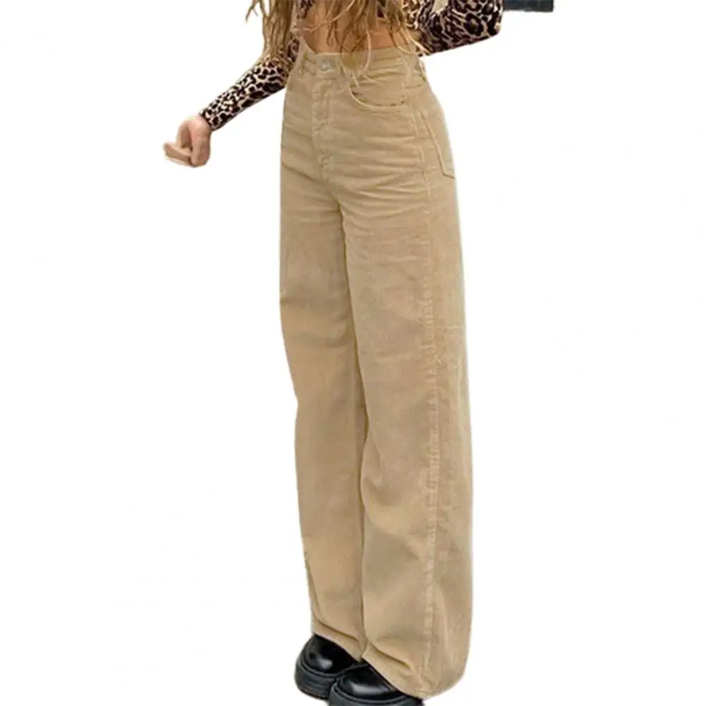 Europe and The United States New Retro Super Light Core Velvet Slacks, Brown Wide Leg Pants, Street Style Comfortable Jeans 2021