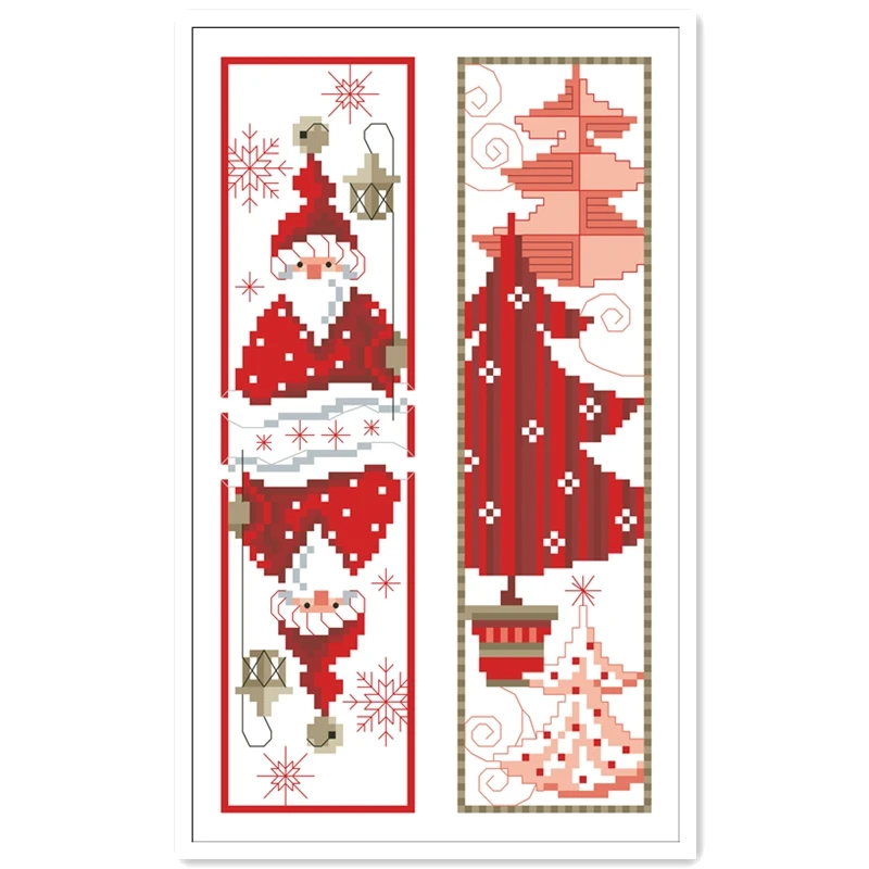 Christmas  patterns on both sides  bookmarks cross stitch kit counted 18ct 14ct Plastic Fabric needlework embroidery Craft kit