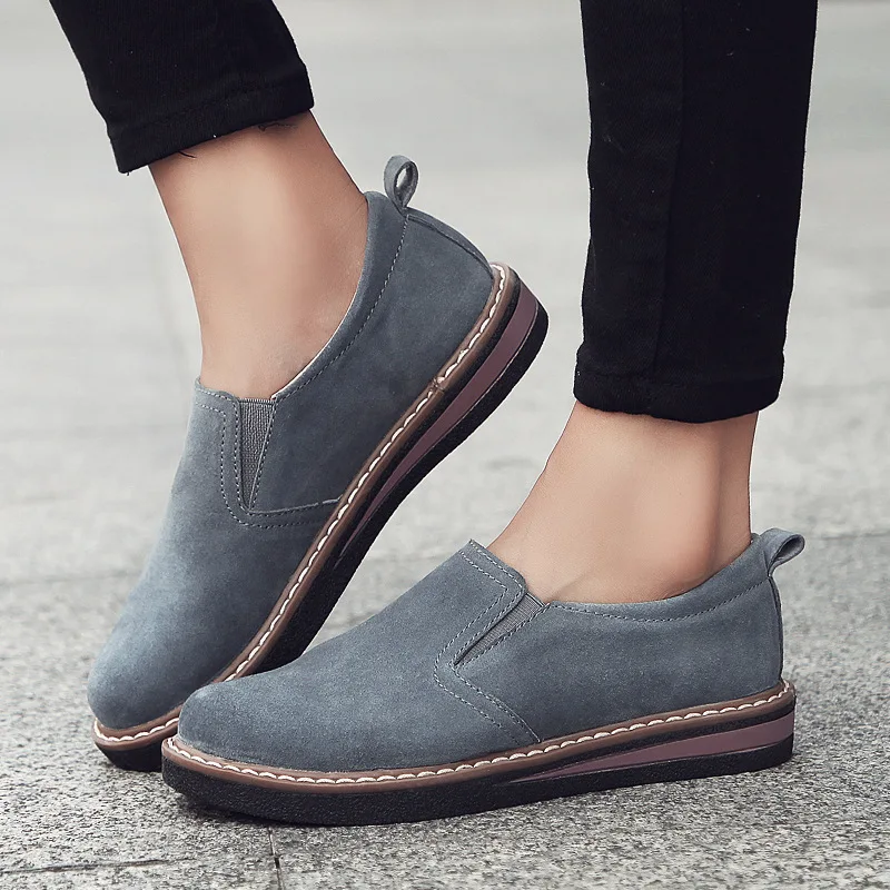 Soft Bottom Women Flats Genuine Leather Shoes Comfort Oxford Shoes For Women Shoes Women Loafers Moccasins Student Flats