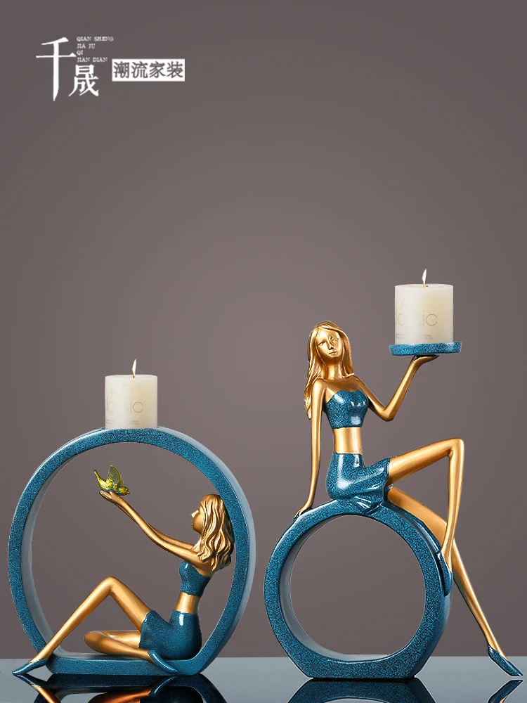 European-Style Candlestick Decoration Nordic Romantic Candlelight Dinner Props Table Modern Simple Household Candle Ornament