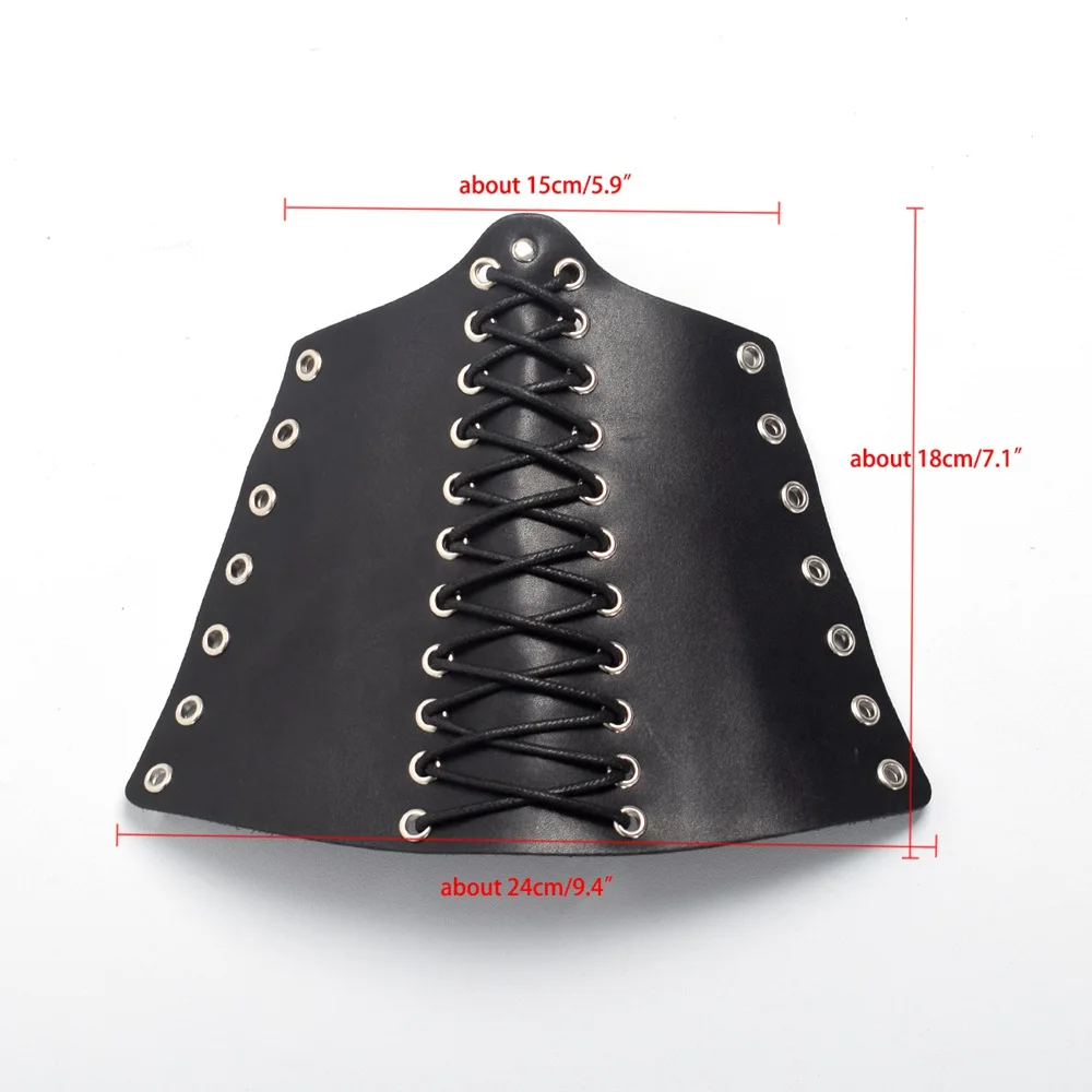 Medieval Wide Bracer Men Nordic Leather Lace Up String Arm Armor Cuffs Cosplay Props Steampunk Costume Gauntlet Wristband