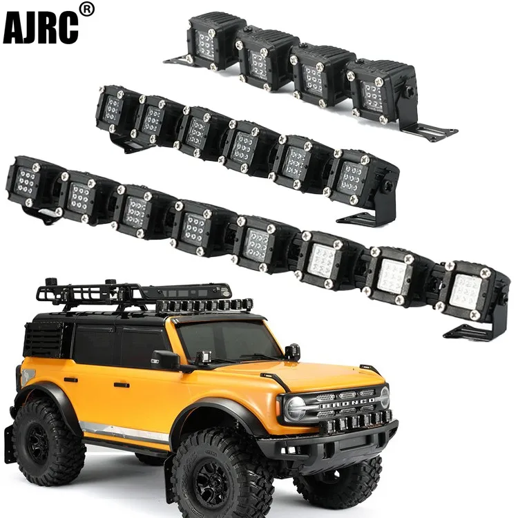 

1/10 Simulation Climbing Car Spotlight, Square Ceiling Light, Bumper Searchlight Hood A-pillar Light For Trax Trx4 Trx6 Axial