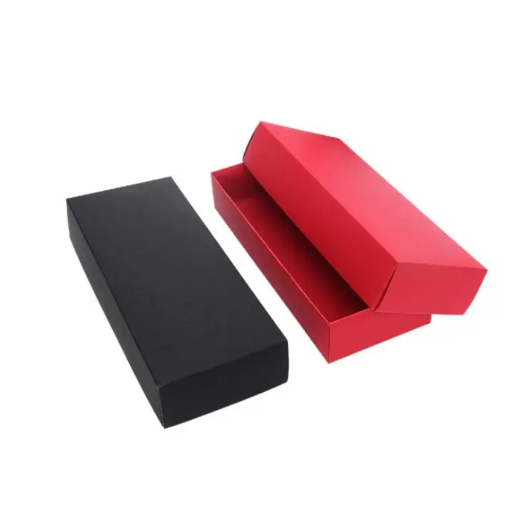 

22.5X9.5cm kraft paper red black brown carton for packaging socks underwear bra towel gift box can be customized LOGO SN3459