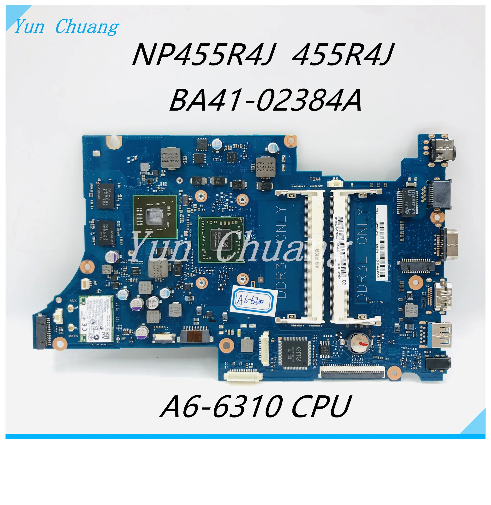 

BA41-02384A BA92-14495A BA92-14495B Motherboard For Samsung NP455R4J 455R4J Laptop Motherboard With A6-6310 CPU 2GB-GPU DDR3L