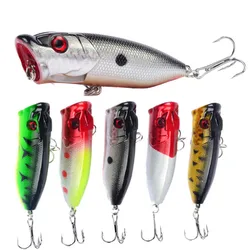 Señuelos de Pesca Popper de 6,5 cm y 12g, cebo Artificial duro Isca, Wobblers Crankbait, peces falsos, aparejos de carpa de Lucio japonés, 1 piezas