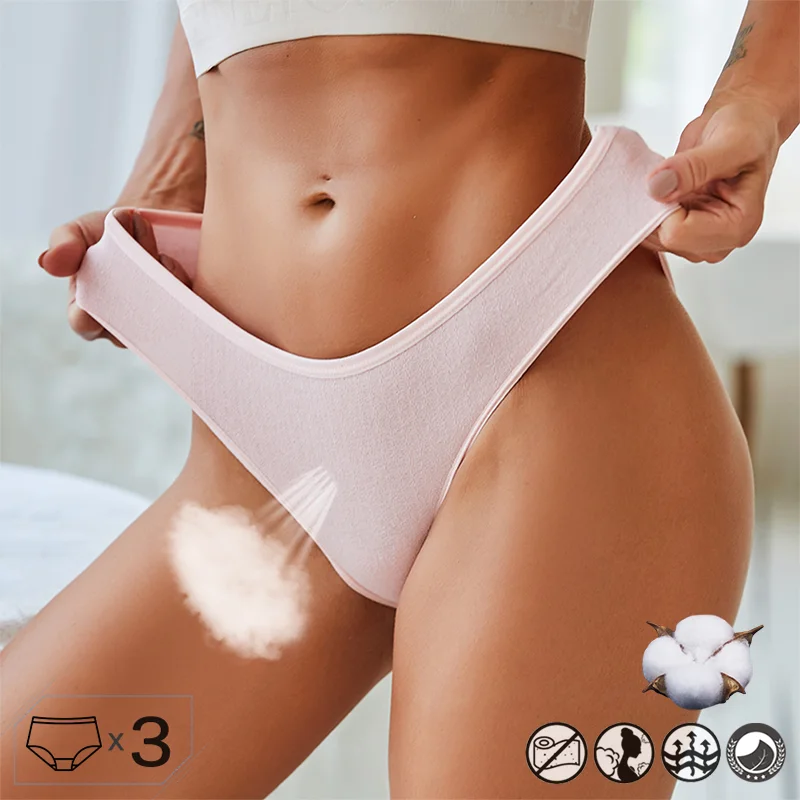 3PCS/Set Sexy Panties for Women Cotton Underwear Low Waist Female Underpants Solid Color Briefs S-XL Girls Intimates Lingerie