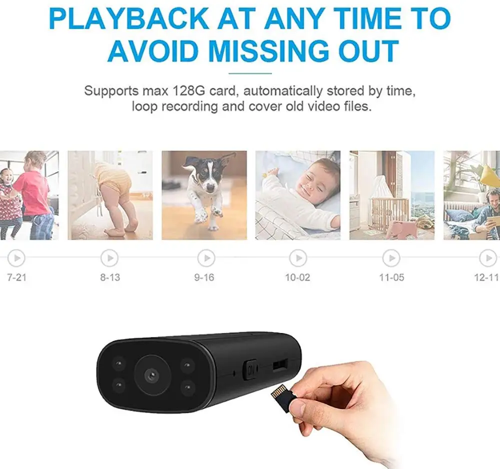 Mini Cameras PNZEO P2P Home Security Cameras Full HD Wireless WiFi Remote View IP Camera Nanny Cam Small Recorder