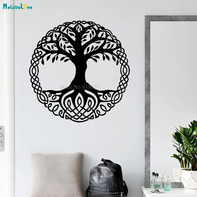 Tree of Life Decal Inspired Wall Decal Kabbalah Symbol Windows Decor Living Room Home Decoration Vinyl Wallpaper BA673-5