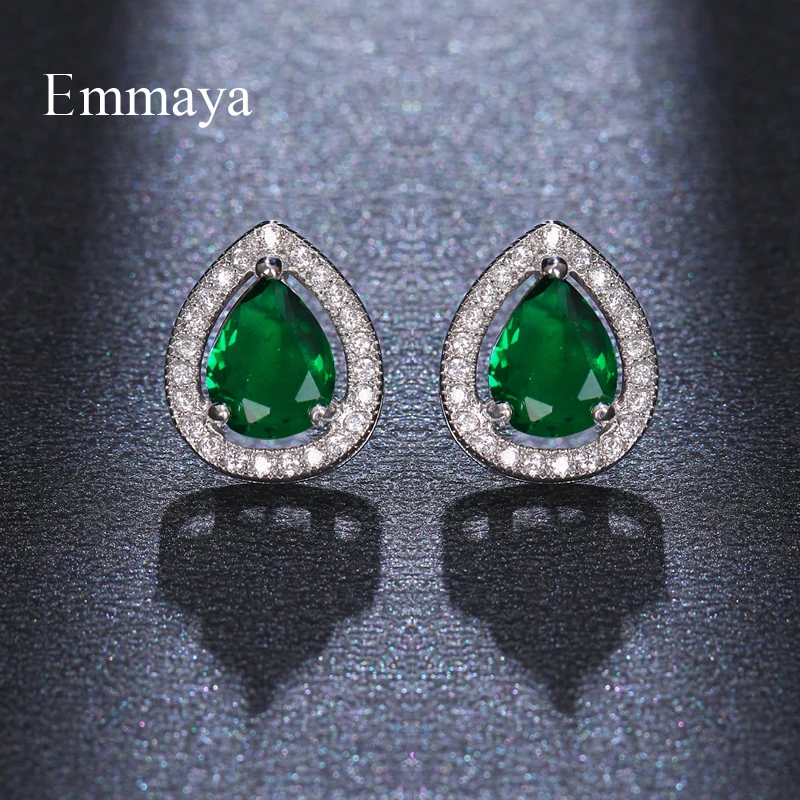 Emmaya Fashion jewelry Waterdrop Shape Earring Three Claws With Shiny Zirconia For Women Elegant Decoration Fascinating Gift