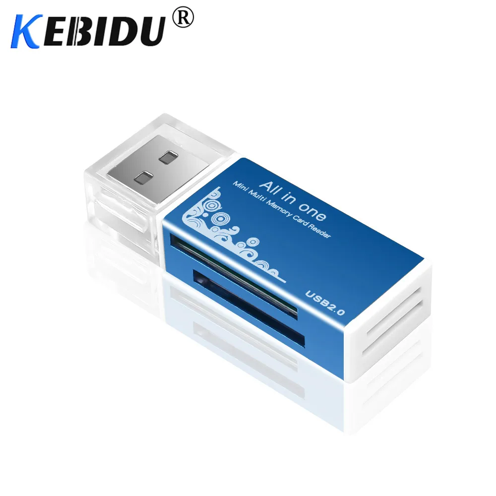 Kebidu All In 1 Memory Card Reader USB 2.0 Multi SD/SDHC MMC/RS MMC TF/ MS/MS PRO/MS DUO M2 Card Reader Wholesale TF