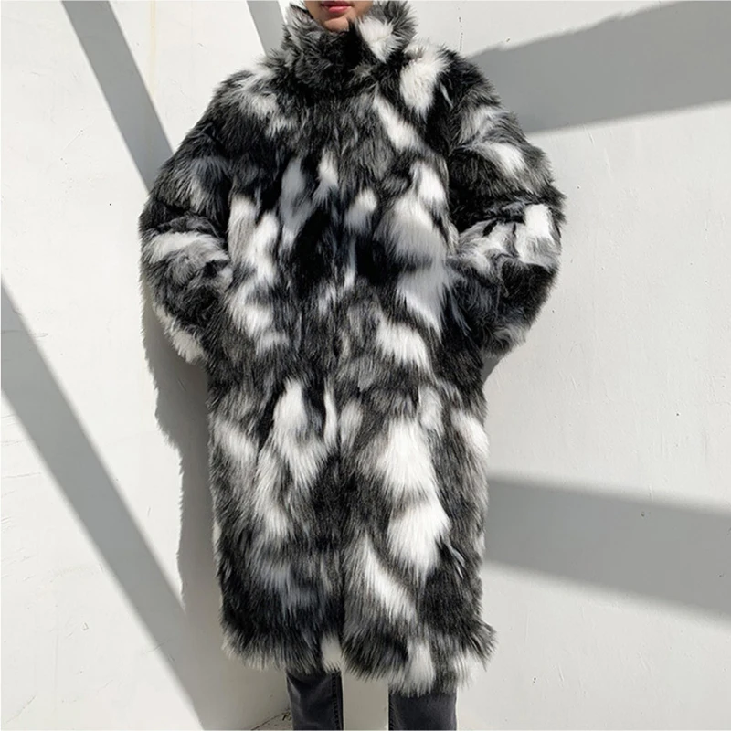 Winter Fur Coat Men's Warm Thick Parka Men Fashion Casual Long Coat Man Streetwear Wild Loose Jacket Male Clothes Overcoat S-6XL