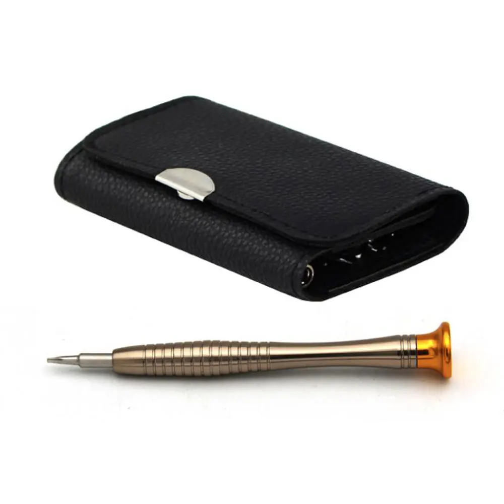 25 PCS Leather Case Leather Bag Pentagonal 0.8T6 Multi-Purpose Mobile Phone Precision Watch Glasses Aluminum Alloy Screwdri