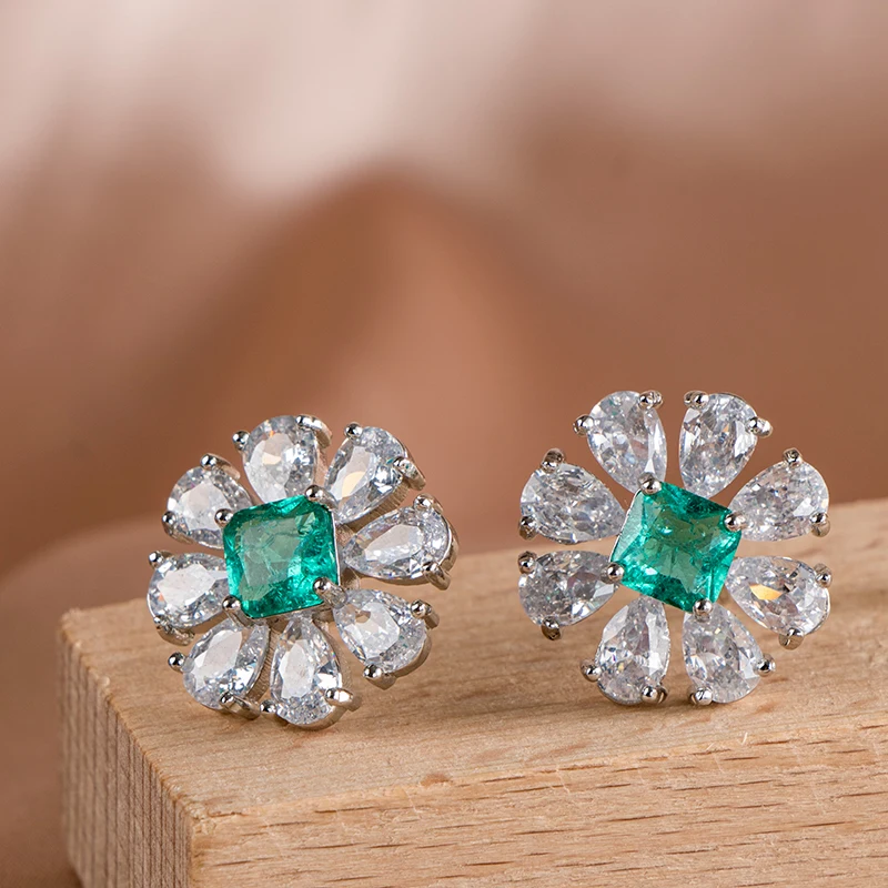 Cellacity-pendientes de plata de ley 2022 100% con piedras preciosas de turmalina Paraiba, joyería fina para fiesta de boda, regalo, 925