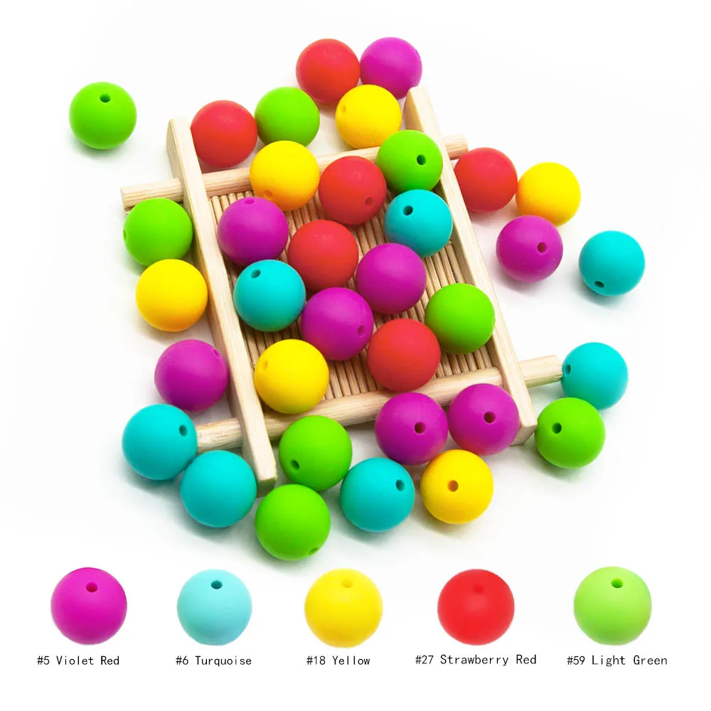 Cute-idea baby products 12mm Silicone Beads 30pcs BPA Free ,chewing food grade teether necklace DIY For Infant  Newborn Nursing