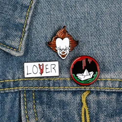 Clown enamel pin Stephen King's famous horror movie lover loser badge brooch clothes lapel hat bag jewelry Halloween gift