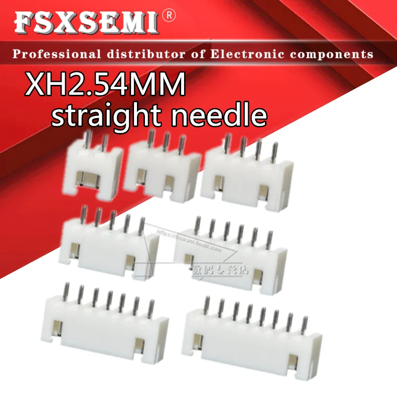 100pcs XH2.54 straight needle Connector 2.54mm Header Terminal XH2.54 2P 3P 4P 5P 6P 7P 8P 9P 10P 11P 12P 13P 14P 15P 16P