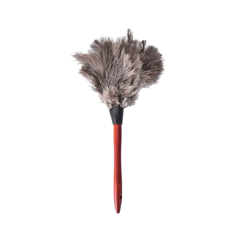 Hot New Natural Fall Ostrich Fur Feather Anti Static Duster Brush Wood Handle Household Cleaning Car Fan Furniture Dust cleaner