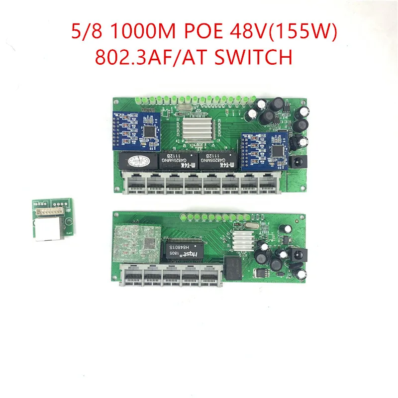 

5/8 port mini poe Gigabit switch module 48V2A 96w-144w 3 port 10/100/1000M switch module PCBA Motherboard RJ45 POE switch