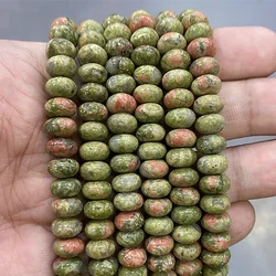 Natural Stone Beads Unakite Floriated Rondelle Loose Spacer Beads for Jewelry Making DIY Earrings Charms Bracelets 15'' 4/6/8mm