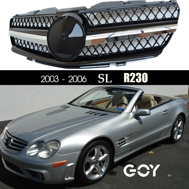 SL65-AMG-style Front Bumper Grill For Mercedes SL Class R230 SL350 SL500 SL600 SL55 SL65 AMG