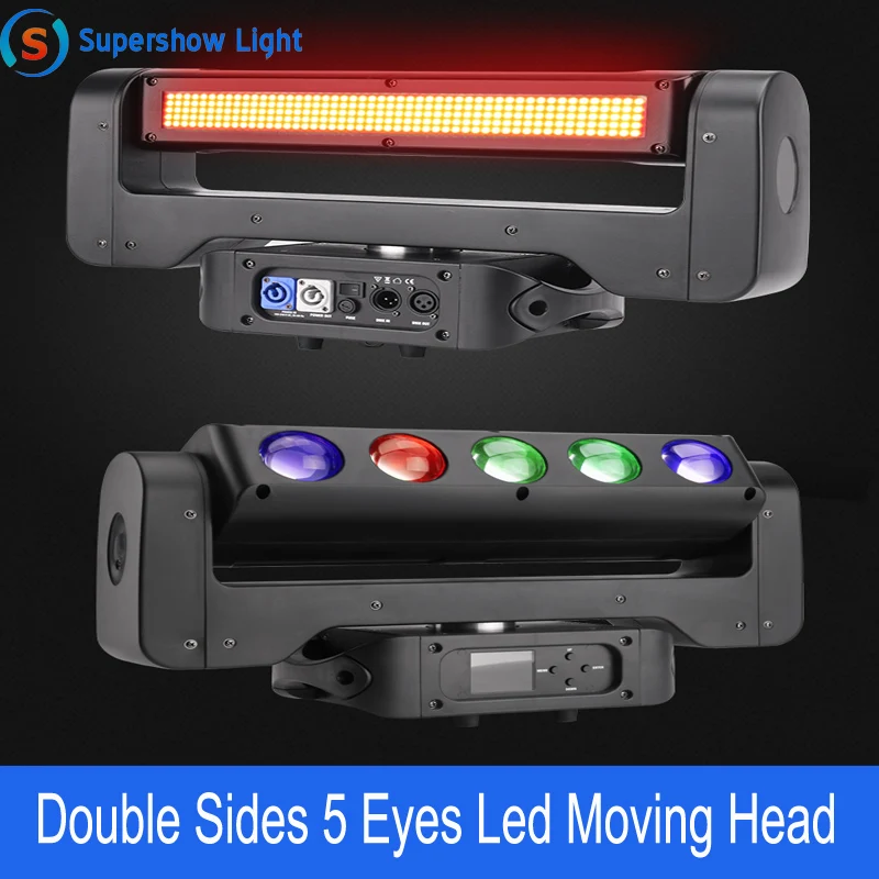 

Strobe And Beam Light Double Sides 5 Eyes LED Moving Head Light For disco Clubs Bars Parties