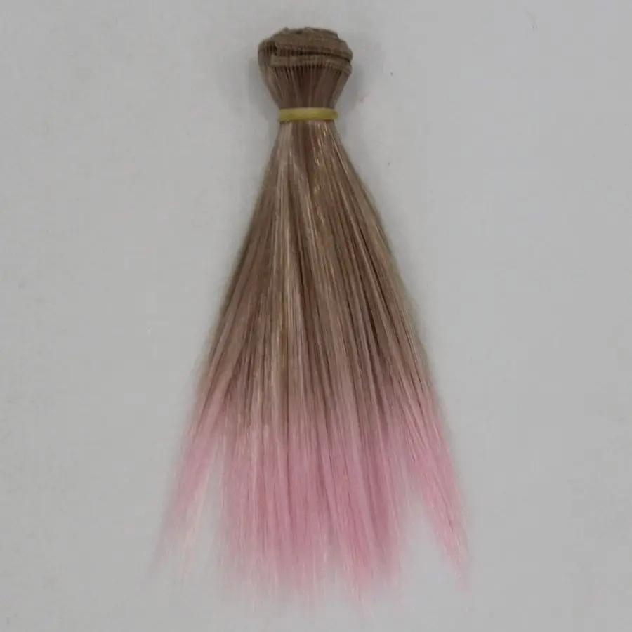 Bjd Pruik Accessoires 1 Stuk 15*100Cm Baby Haar 1/3 1/4 1/6 1/12 Natuurlijke Gradiënt Ramp Baby Hair Diy Regenboog Kleur Haar