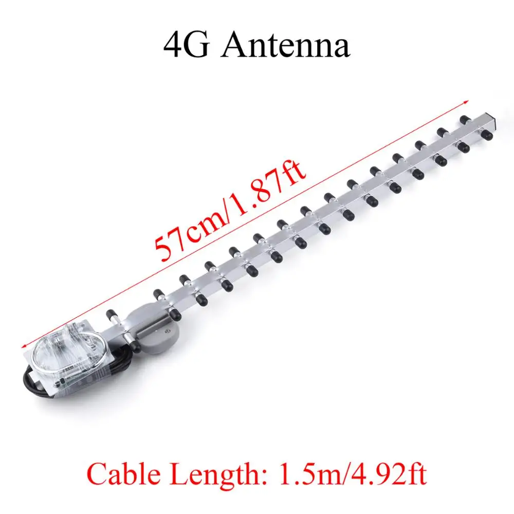 Antena wi-fi 4g/2.4g 25dbi RP-SMA/sma macho, antena yagi externa sem fio para amplificador de reforço com cabo