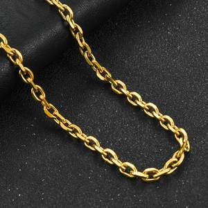 1,6/2,4/3/4/5 mm männlich und weiblich schneiden Sie den Bach zum goldenen Edelstahl Ovaler Rollen Halskette Cholar Metallschmuckzubehör 8 Hauptverkäufe 35 mm Roll - №7