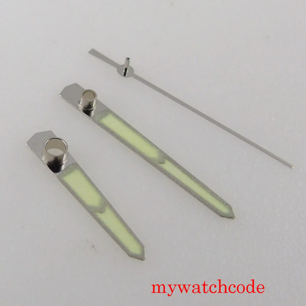 Серебряный цвет часы ручной набор иглы зеленый световой для miyota 8215 821A 8205 Mingzhu 2813 автоматический механизм