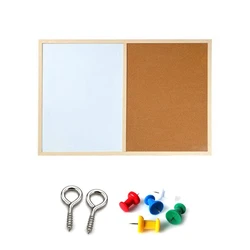 Cork Message Board, Wood Frame Whiteboard Drawing Board, 30 * 40cm /40*60cmCombination, Magnetic Notice Marker Board