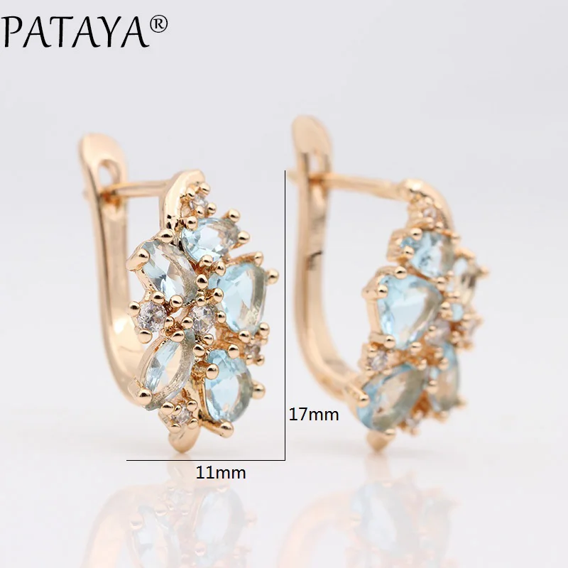 11.11 PATAYA New Black Water Drop Earrings 585 Rose Gold Color Natural Zircon Triangle Dangle Earrings Women Fashion Jewelry