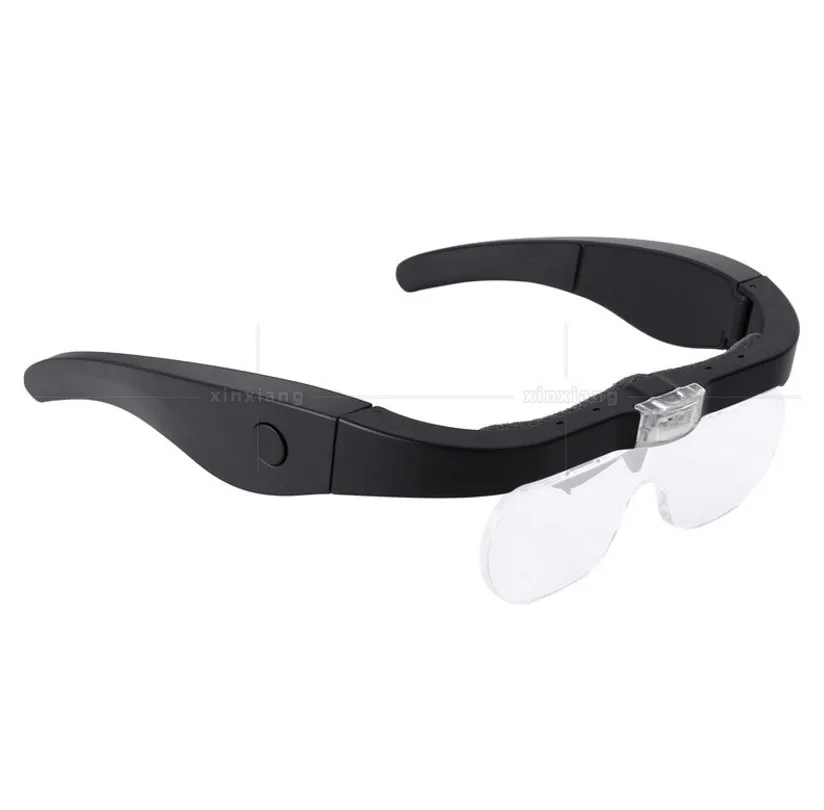 1.5x 2.5x 3.5x 5x led iluminado usb recarregável cabeça lupa capacete de leitura reparação cosméticos dentista lupa