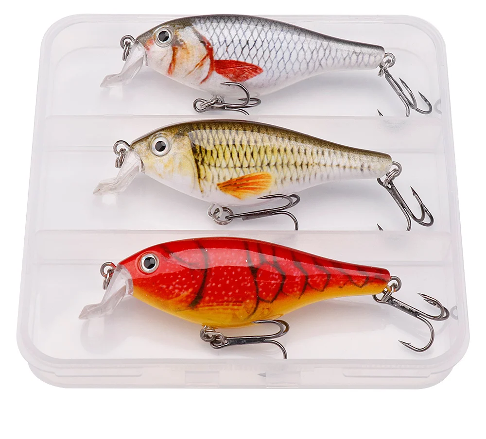 GOBASS 3 stücke 80mm 11g Jerkbait Angeln Schwimmende Minnow Köder Bass Wobbler Für Trolling Harte Künstliche Köder Crankbait Tackle kit – Detail 7