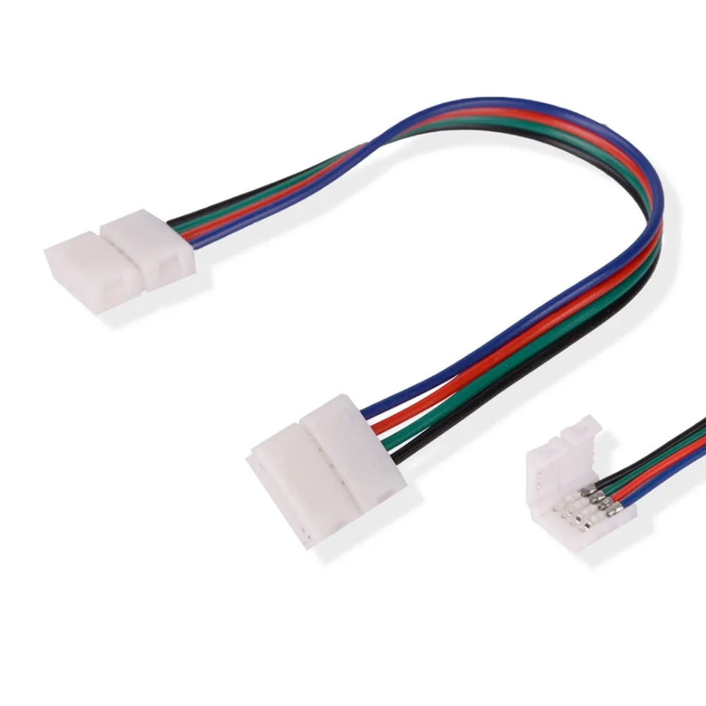 Conector LED de doble Clip para tira de luces LED, Cable para 3528 WS2811 WS2812 5050 RGB RGBW RGBWW, 5-50 piezas, 2/3/4/5 pines