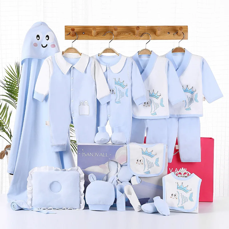 Newborn Baby Clothes Sets for Boys Girls Safe Cotton Gift 20pcs/set Spring Fall Toddler Outfits