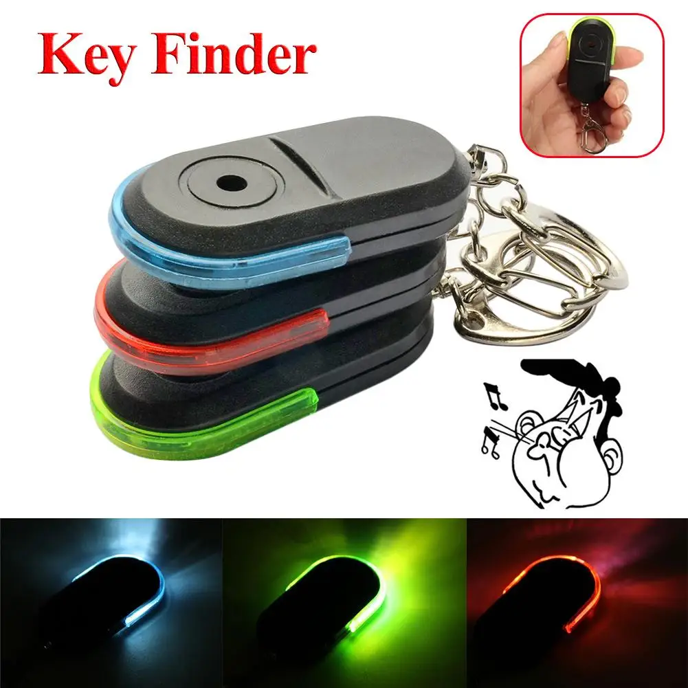 Wireless Alarm Key Detector Anti-lost Locator Keychain Whistle Light LED Sound Tracker Things