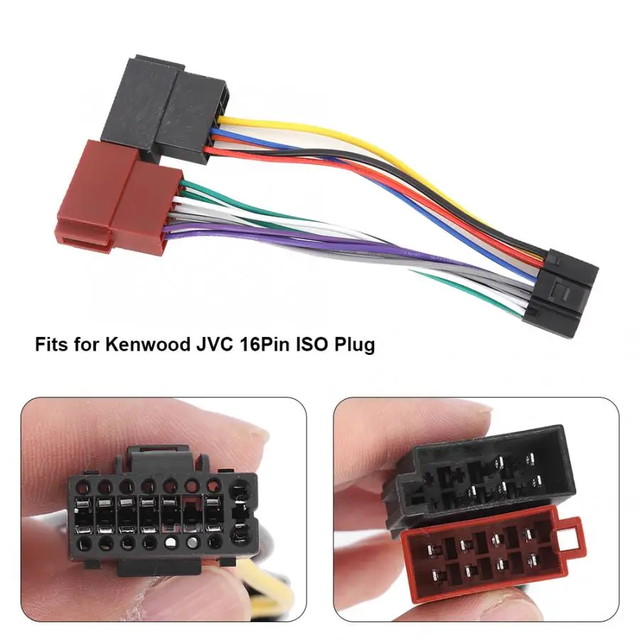 16 Pin ISO Bus Female Wiring Harness Connector Adapter Cable Fits for   16Pin ISO Plug