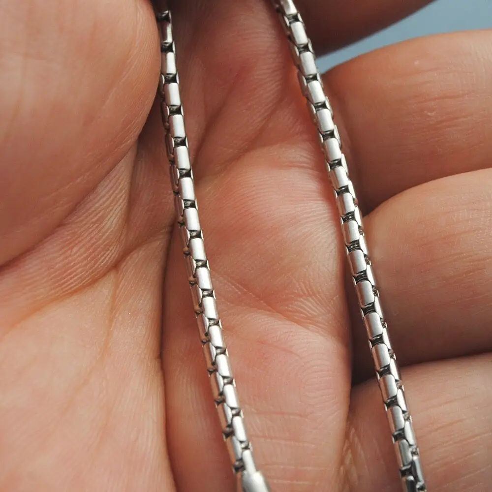 Wholesale Jewelry -- 50 60 70 cm 316L Titanium steel Long White Snake ( 3 mm ) Necklaces for Men No Fade Gold / White