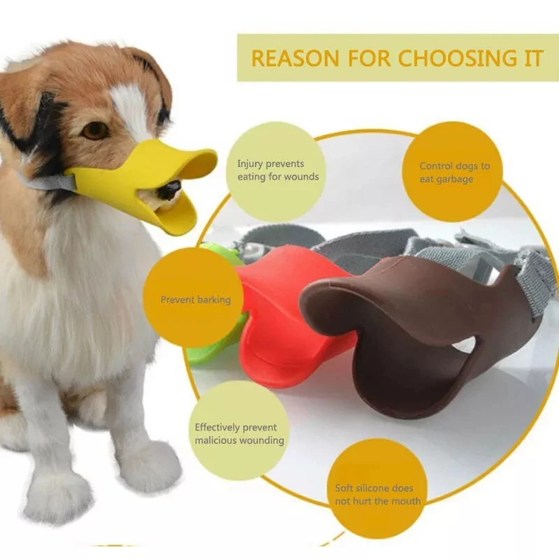 Anti-bite Masks Duck Mouth Mask Pets Accessories 1 Pc Dog Products Dog Muzzle Non-toxic Silicone Multifunction duck dog mask