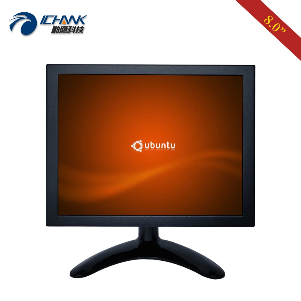 

8" inch Monitor 1024x768 IPS HDMI-in VGA USB Support Linux Ubuntu Raspbian Debian OS Resistive Touch Screen Display ZB080TC-262L