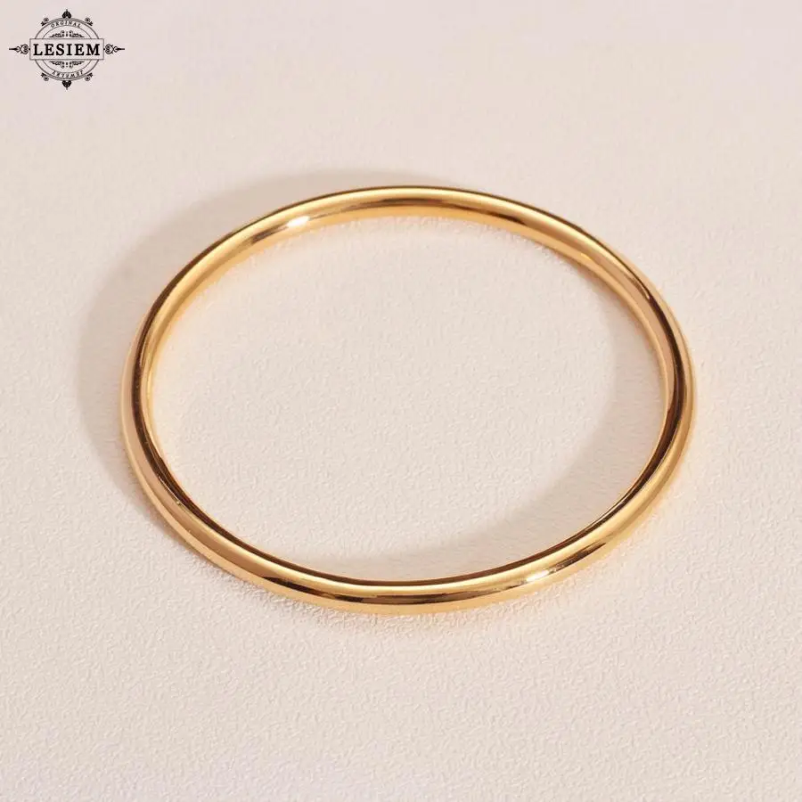 LESIEM Hot Sale Gold Plated color bangles Simple Heritage Gold/Rose Gold Wedding Bracelet Girlfriend Birthday's Gift