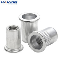 100pcs 50pcs 20Pcs M3 M4 M5 M6 M8 M10 M12 Aluminum Alloy Rivnut Flat Head Threaded Rivet Insert Nutsert Cap Rivet Nut