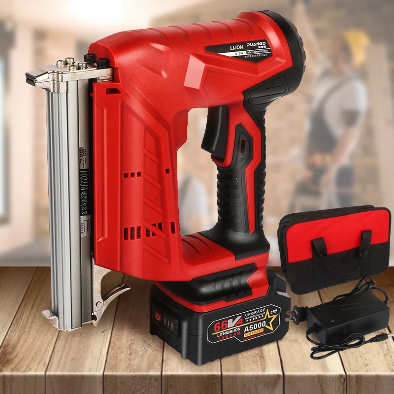 Cordless Electric Nail Gun Woodworking Portable Rechargeable Nail Gun 3AH Battery Straight Nail U Nail Optional F30/422/1022