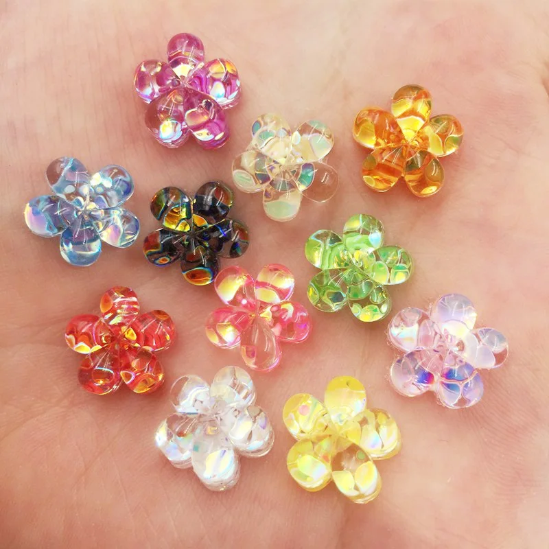 20Pcs 12mm Resin Glitter Paillette Filled Flower Flatback Cabochon Rhinestone Scrapbook DIY Home Figurine Ornament Craft OF909