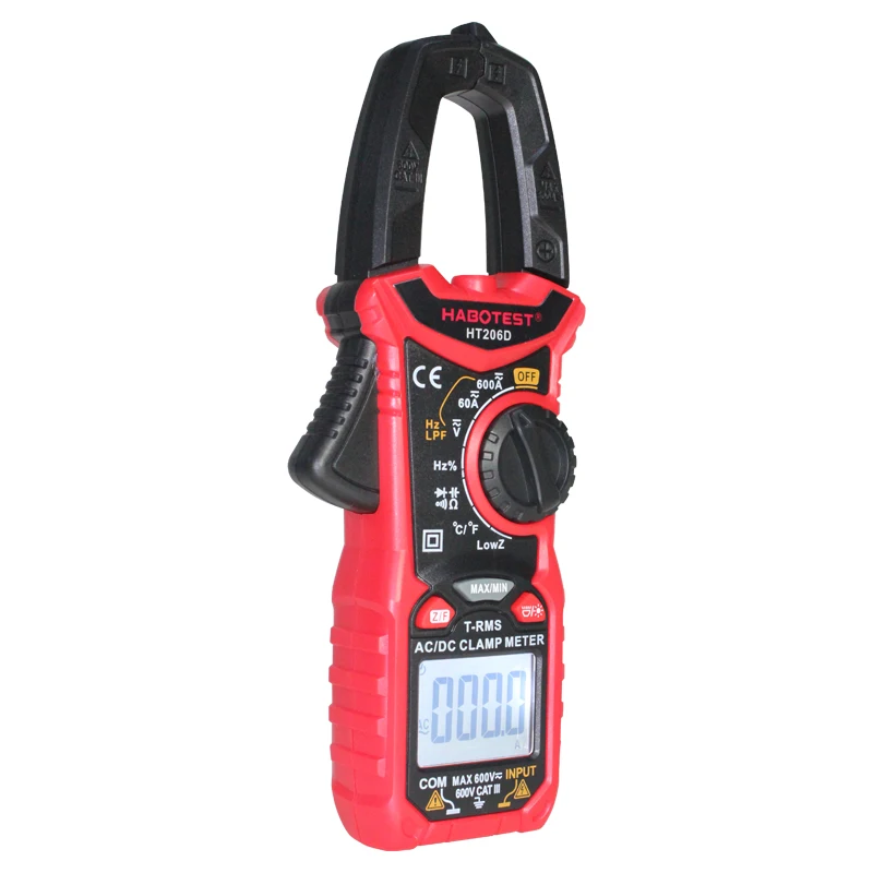 HABOTEST HT206A/HT206B/HT206D digital clamp meter; true RMS full range protection intelligent digital display multimeter