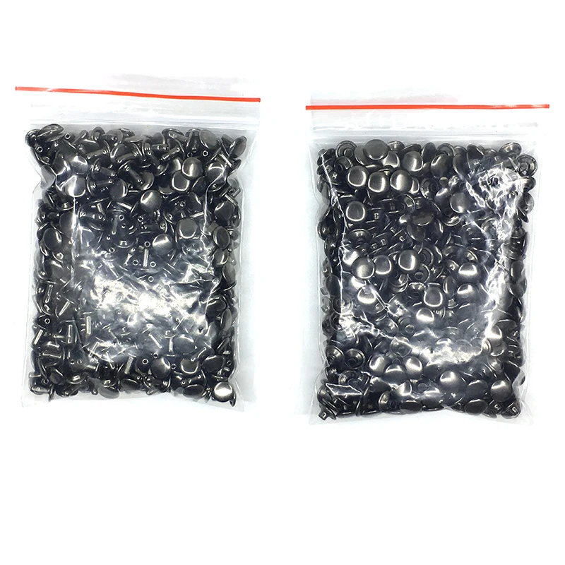 500sets Metal Belt rivets 5mm-15mm Double Cap Rivets Snaps Leather Bag Buttons Clothing nails Shoes Pet Collar Decor Buttons