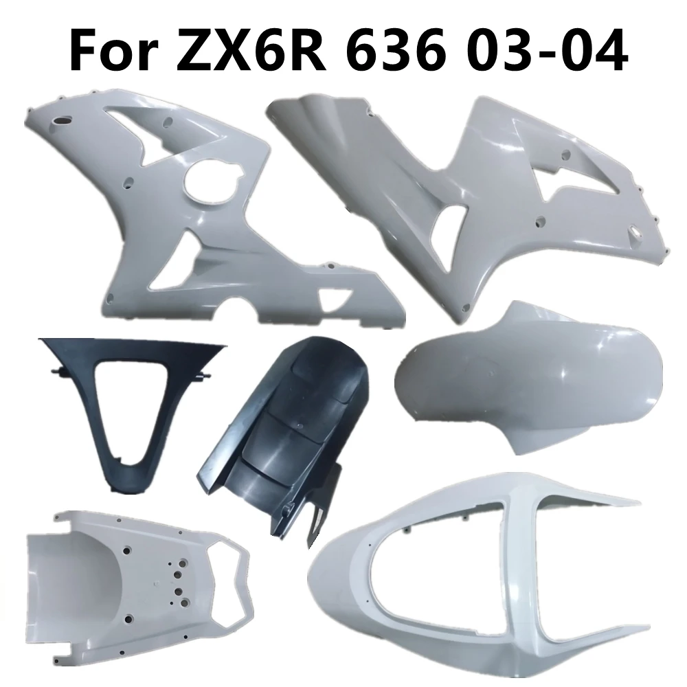 Bodywork Unpainted for ZX6R 2003-2004 Motorcycle 636 03-04 Pack Left and Right Cowling Fairing Components Plastic Parts