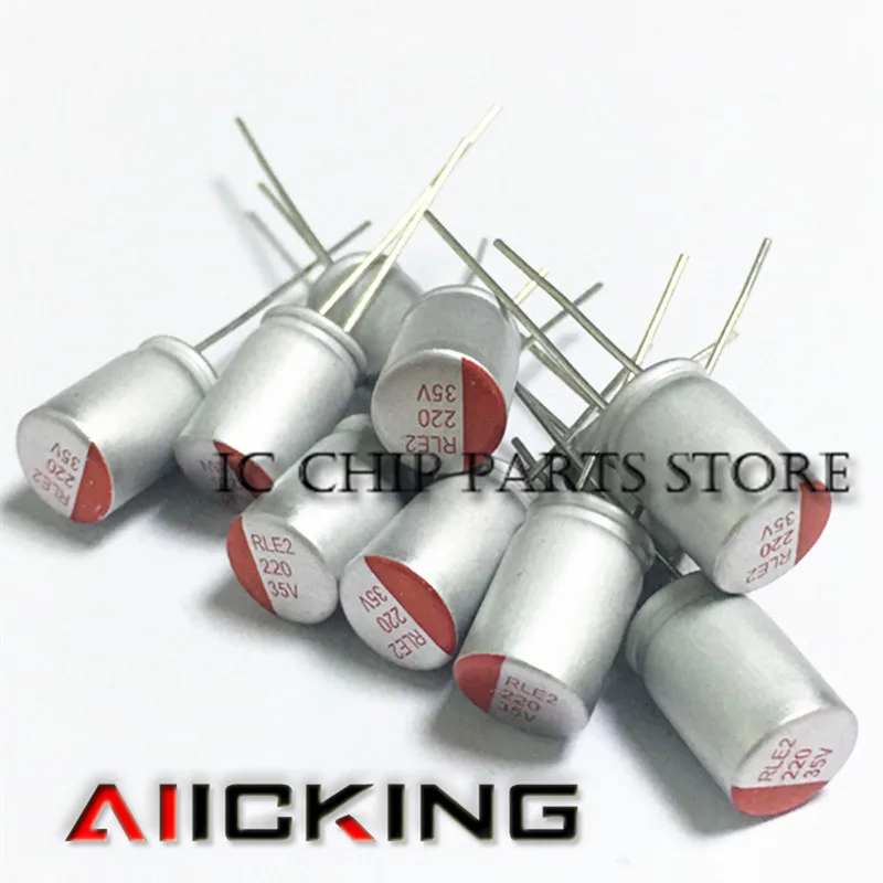 10個のソリッドステートコンデンサ35v220uf 8*12マザーボード静電容量220uf 35v 8*12mm
