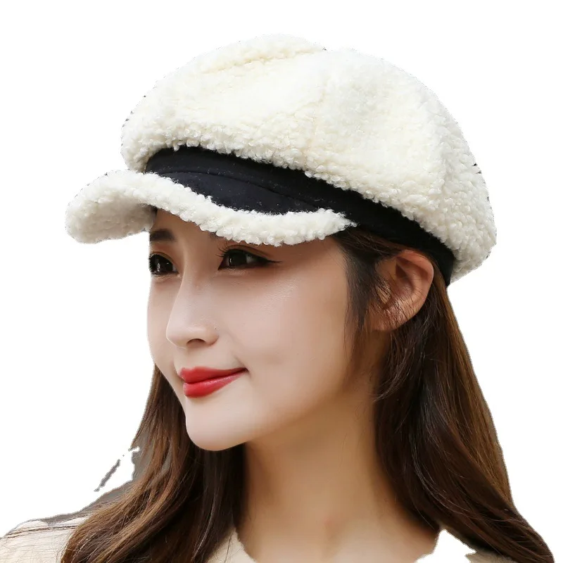 Fashion Cute Women Warm Berets For Women Outdoor Autumn Winter Casual Lady Octagonal Retro Cap Hat